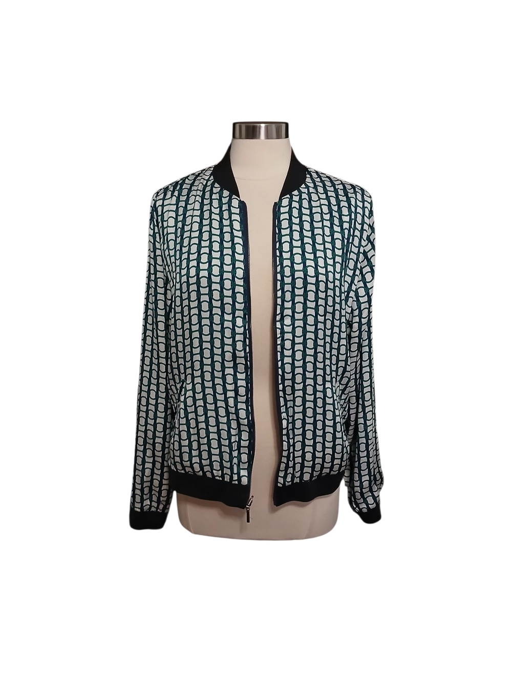 modx | Satin Reversible Printed Glitchgore Jacket with Stretch Trim Size Large